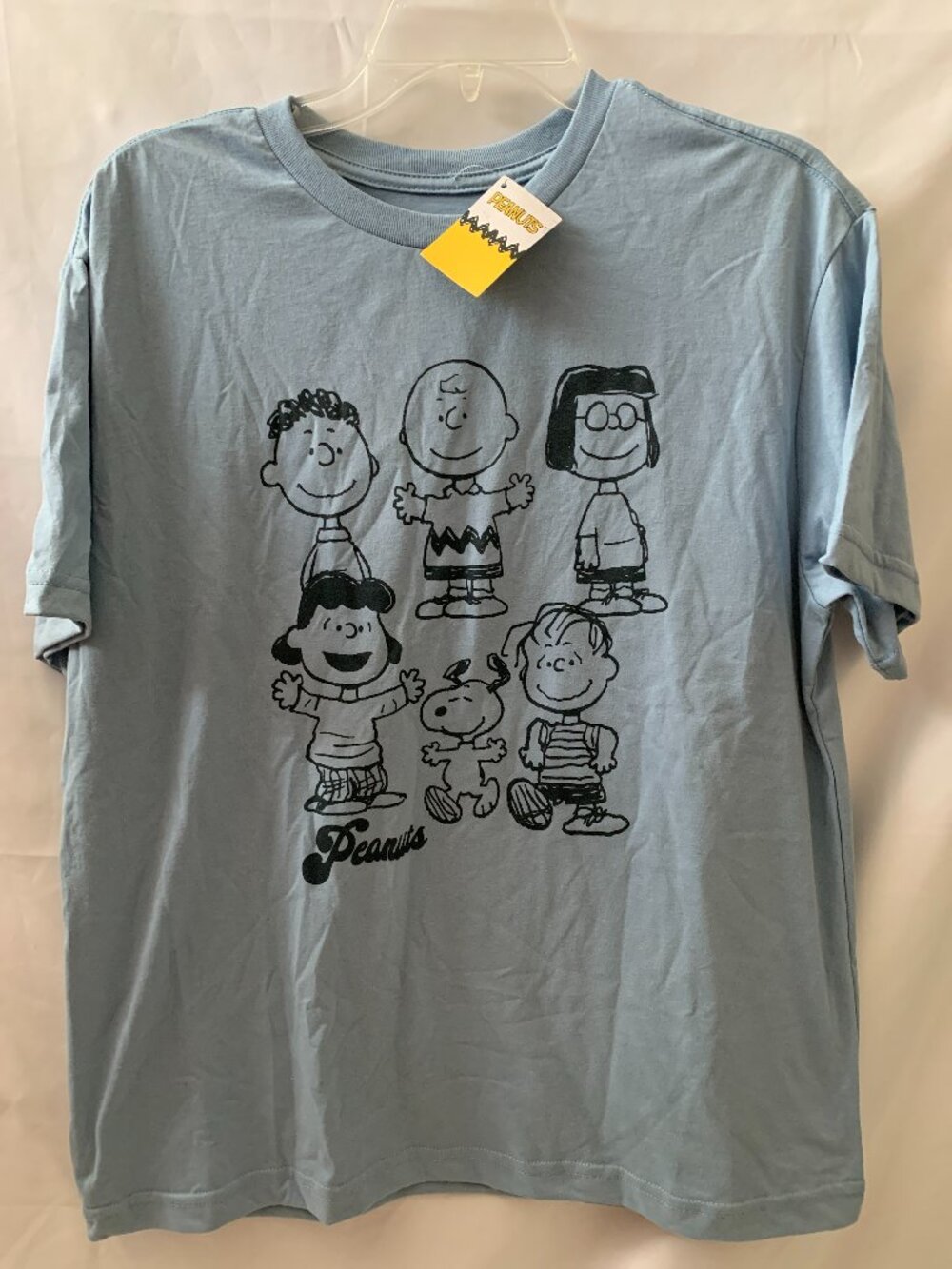 PEANUTS Snoopy & Friends Graphic Printed Short Sleeve Tee in Sky Blue Sz MEDIUM